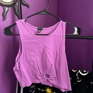 Pink/purple tank top with a cute ring detail
